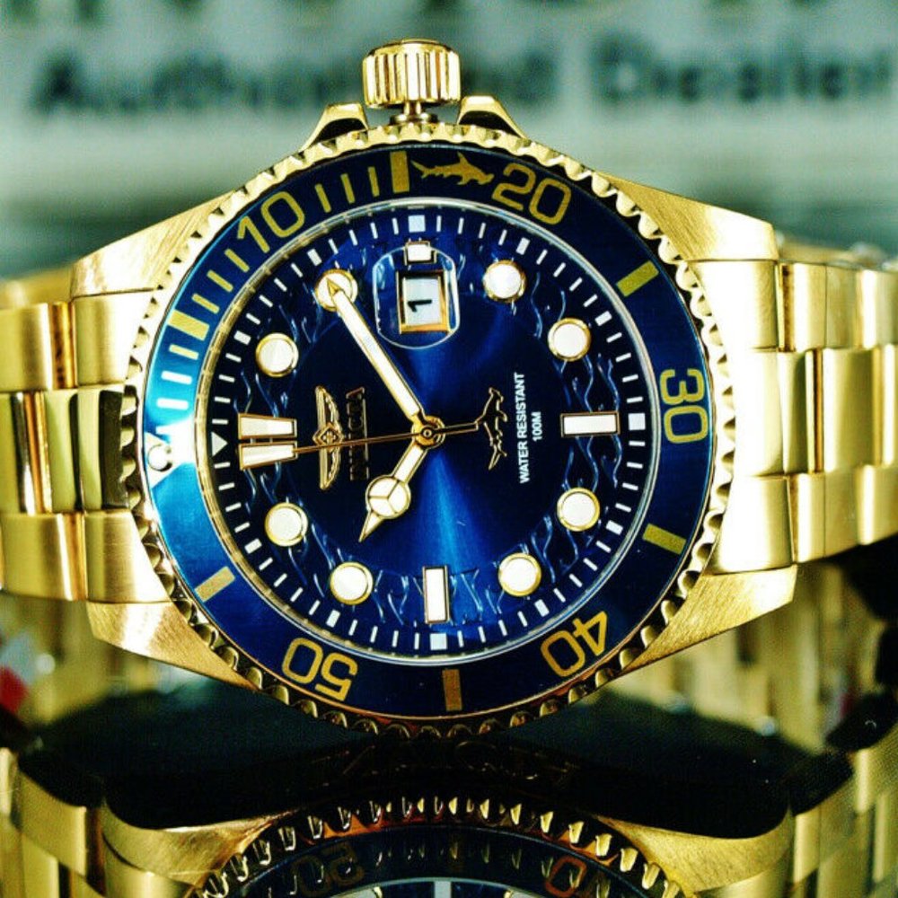 Hammerhead Professional 18k Plated 100M Watch